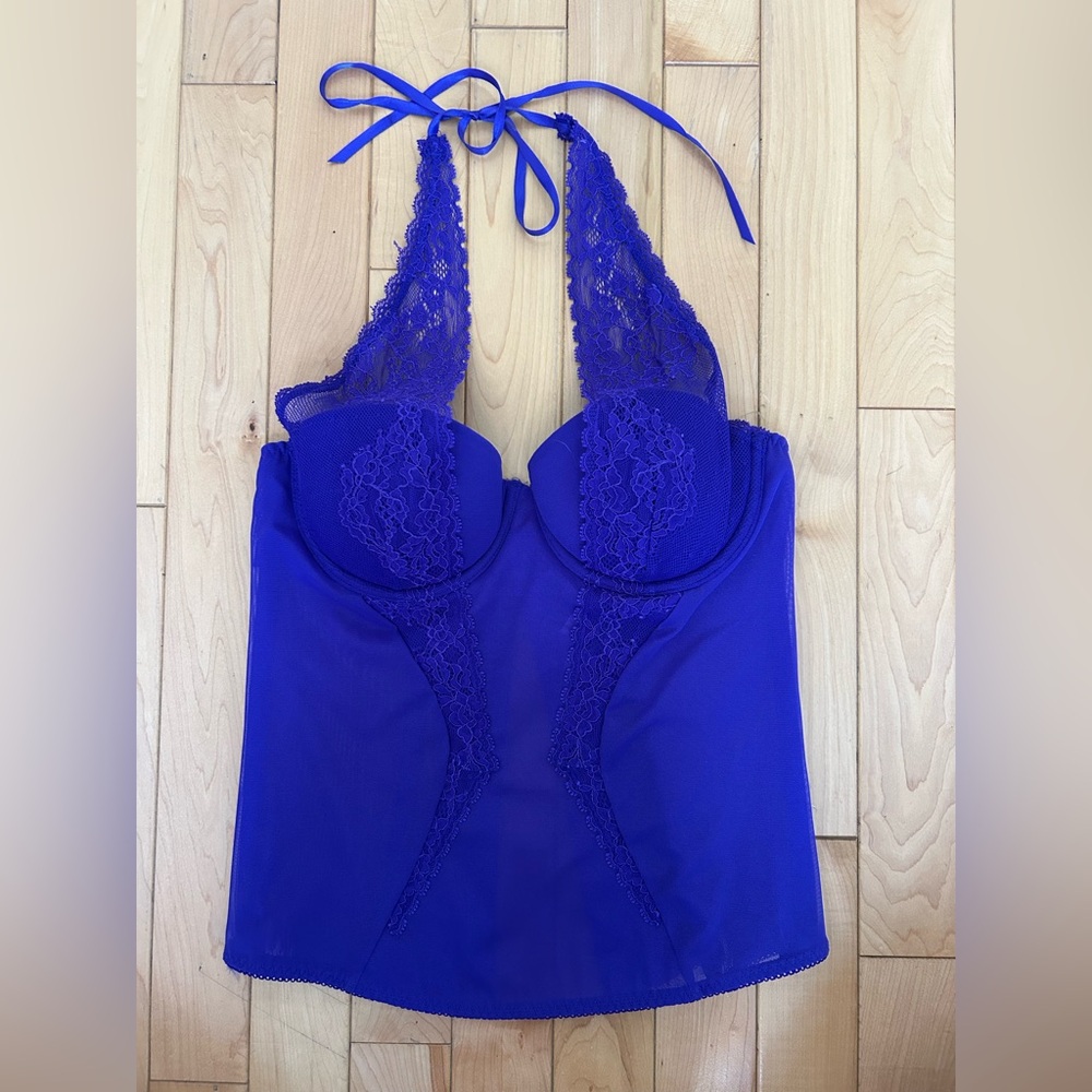 LaSenza Purple Lace Halter Corset Size Small